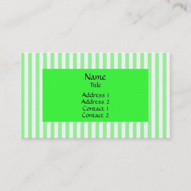 Carte De Visite Motif à la pinte verte et blanche (Devant)