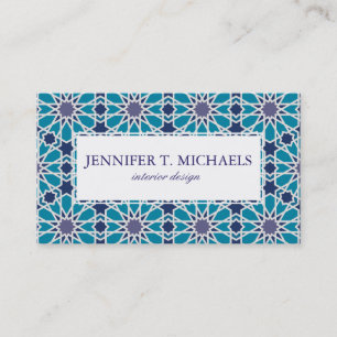 Carte De Visite Motif abstrait dans bleu et gris