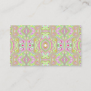 Carte De Visite Motif Abstrait Trippy Retro Rose et Lime Green