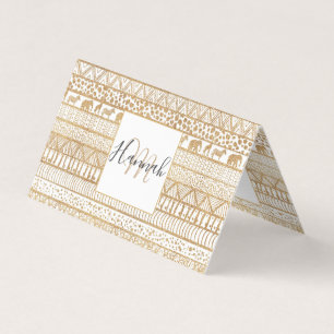 Carte De Visite Motif africain de la tribu Gold White