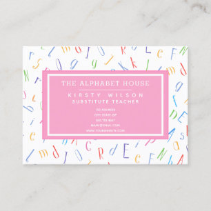 Carte De Visite Motif alphabet - Enseignant substitut / Tuteur