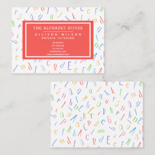 Carte De Visite Motif Alphabet - Enseignant / Tuteur
