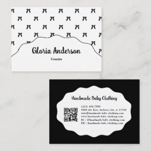Carte De Visite Motif arc noir et blanc féminin assez girly