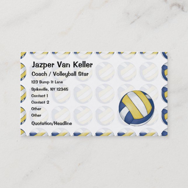 Carte De Visite Motif avec le volleyball peint (Devant)