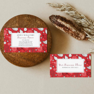 Carte De Visite Motif Bandana Rouge & Blanc Personnaliser
