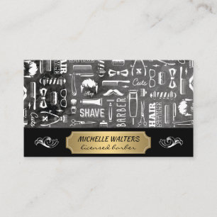 Carte De Visite Motif Barber Tools