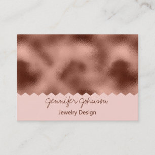 Carte De Visite Motif Bijoux design Rose or huile