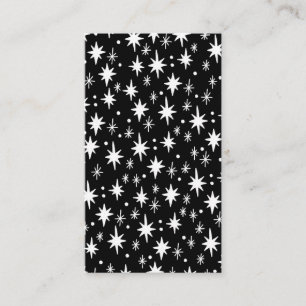 Carte De Visite Motif blanc noir étoilé Élégant