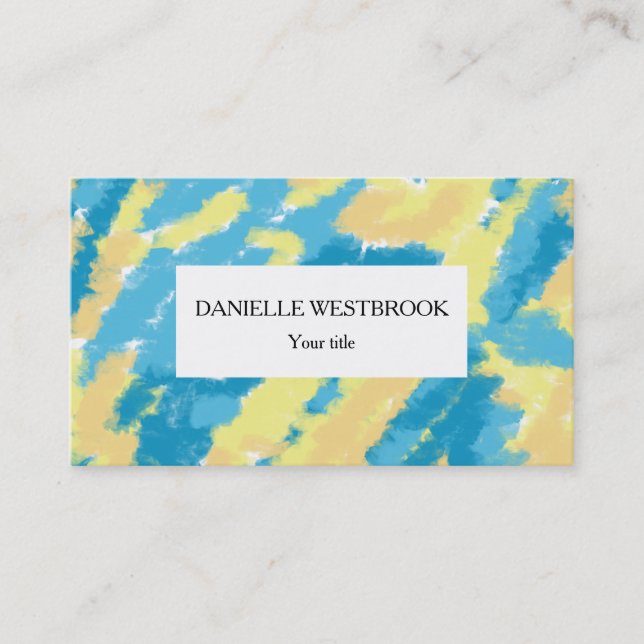 Carte De Visite Motif bleu, jaune et orange de ciel (Devant)