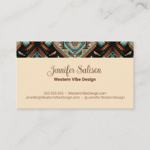 Carte De Visite Motif Boho occidental