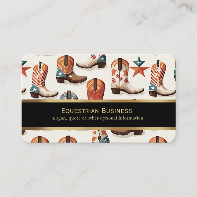 Carte De Visite Motif bottes Cowboy (Devant)