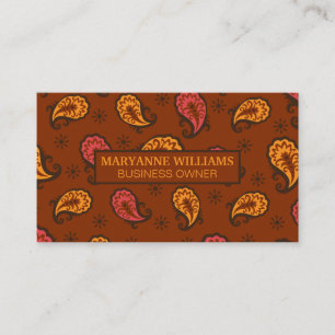 Carte De Visite Motif Brown Paisley