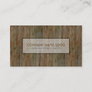 Carte De Visite Motif Brown patiné à planches en bois