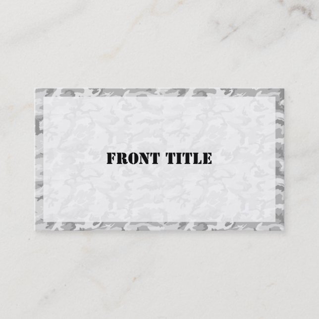 Carte De Visite Motif Camouflage urbain - Noir & Gris (Devant)