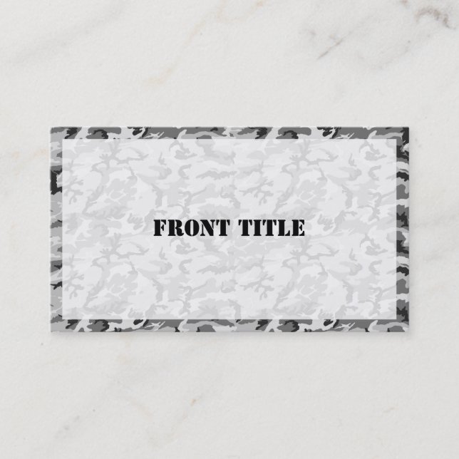 Carte De Visite Motif Camouflage urbain - Noir & Gris (Devant)