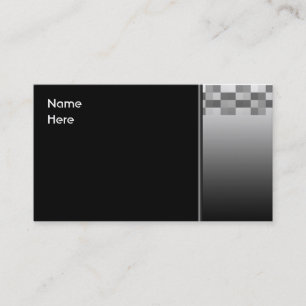 Carte De Visite Motif Carré gris, noir et blanc.