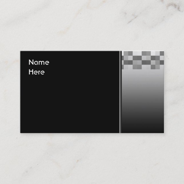 Carte De Visite Motif Carré gris, noir et blanc. (Devant)
