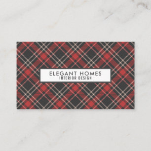 Carte De Visite Motif carreaux tartan élégant