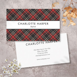 Carte De Visite Motif carreaux tartan élégant moderne