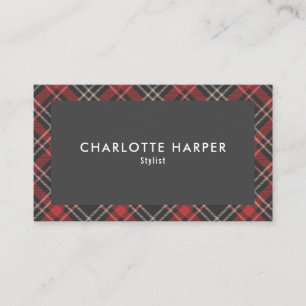 Carte De Visite Motif carreaux tartan moderne