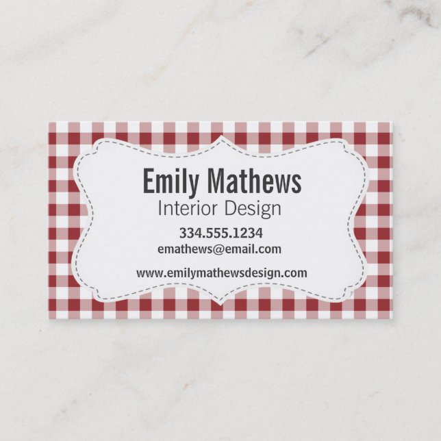 Carte De Visite Motif Checkered marron (Devant)