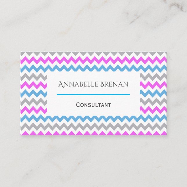 Carte De Visite Motif Chevron à l'oeil élégant (Devant)