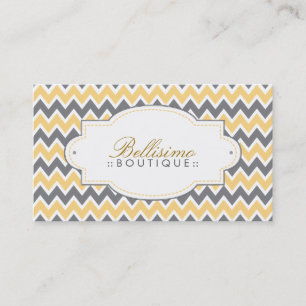 Carte de visite Motif Chevron (citron/gris)