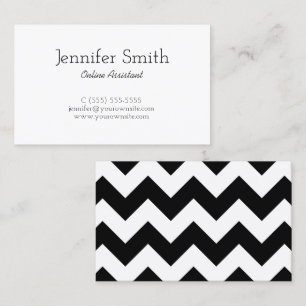 Carte De Visite Motif Chevron noir et blanc