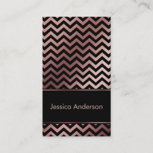 Carte De Visite Motif chevron or et noir décentré