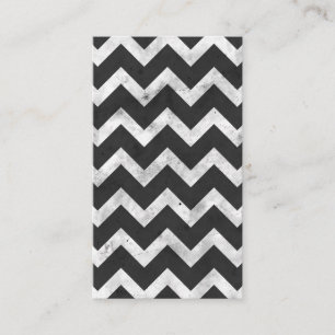 Carte De Visite Motif chevron rustique noir et blanc