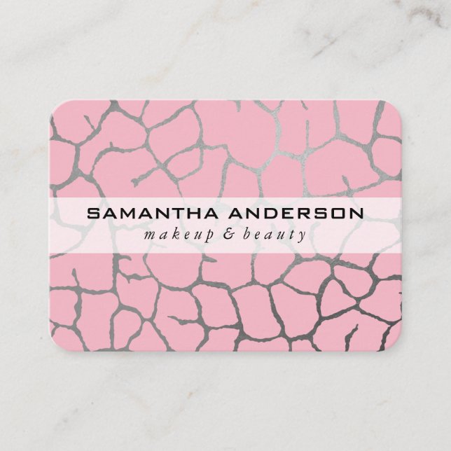 Carte De Visite Motif Chic contemporain rose (Devant)