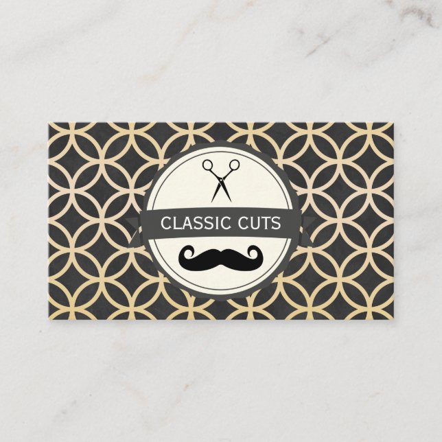 Carte De Visite Motif circulaire classique en barbier (Devant)