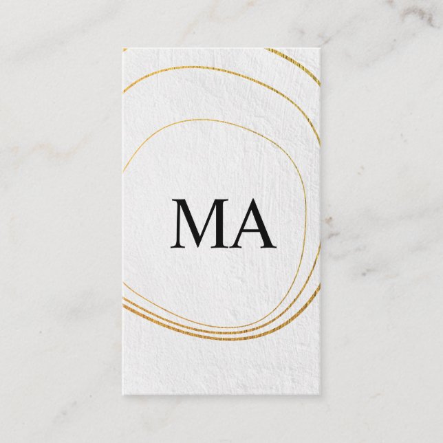 Carte De Visite Motif circulaire contemporain Texture blanche (Devant)