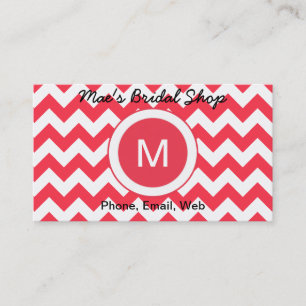 Carte De Visite Motif classique Cherry Red Chevron