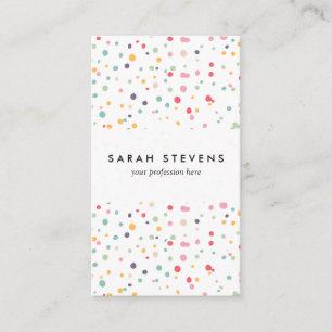 Carte De Visite Motif Confetti coloré mignon