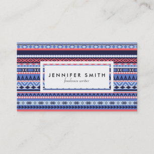 Carte de visite motif corail, marine et bleu