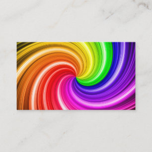 Carte De Visite Motif d'art spiral coloré teint arc-en-ciel tourb
