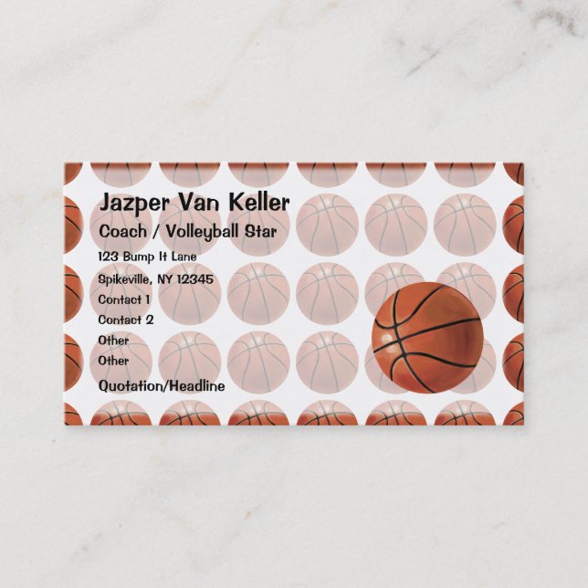 Carte De Visite Motif de basket-ball peint (Devant)