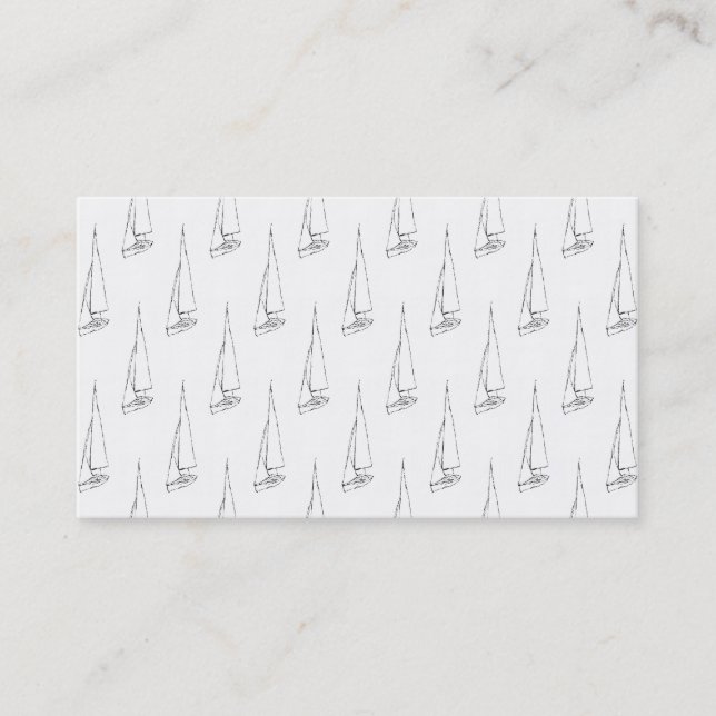 Carte De Visite Motif de bateau à voile. Noir et blanc. (Devant)