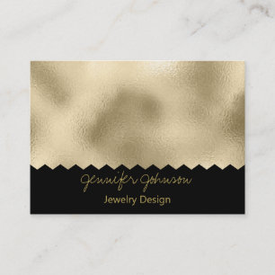 Carte de visite motif de bijoux design or à huile