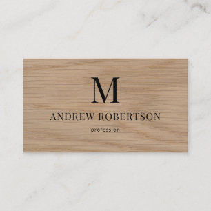 Carte De Visite Motif de bois de monogramme de code QR