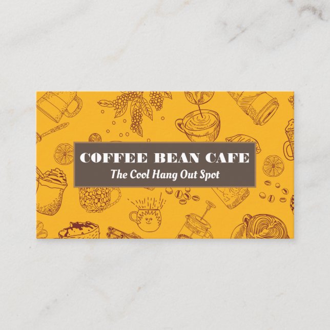Carte De Visite Motif de café et de haricots (Devant)
