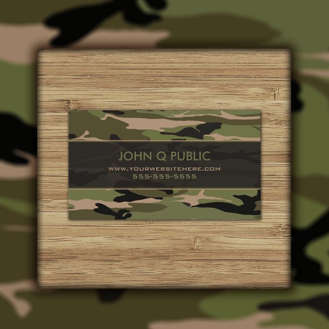 Carte De Visite Motif de camo Hunter Green (Créateur téléchargé)