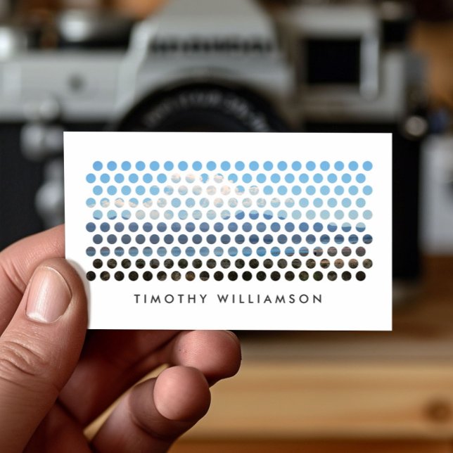 Carte De Visite MOTIF de CERCLES PHOTOGRAPHIQUES en BLANC (horizon (Créateur téléchargé)