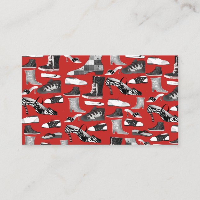 Carte De Visite Motif de chaussures de mode rouge (Devant)