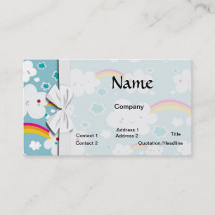 Carte De Visite motif de ciel arc-en-ciel et nuage kawaii heureux