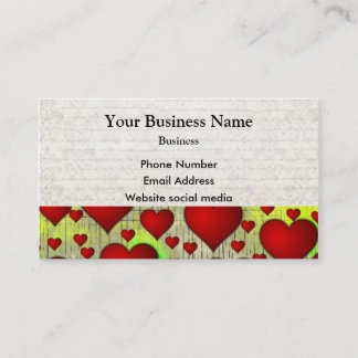 Carte De Visite Motif de coeur rouge coloré