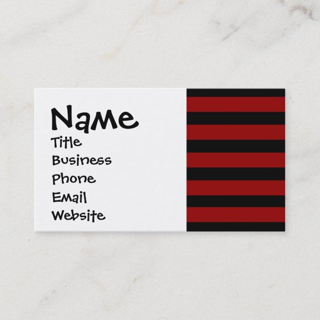 Carte De Visite Motif de couche épaisse rouge et noire (Devant)