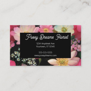 Carte De Visite Motif de fleur coloré fleuriste designer floral