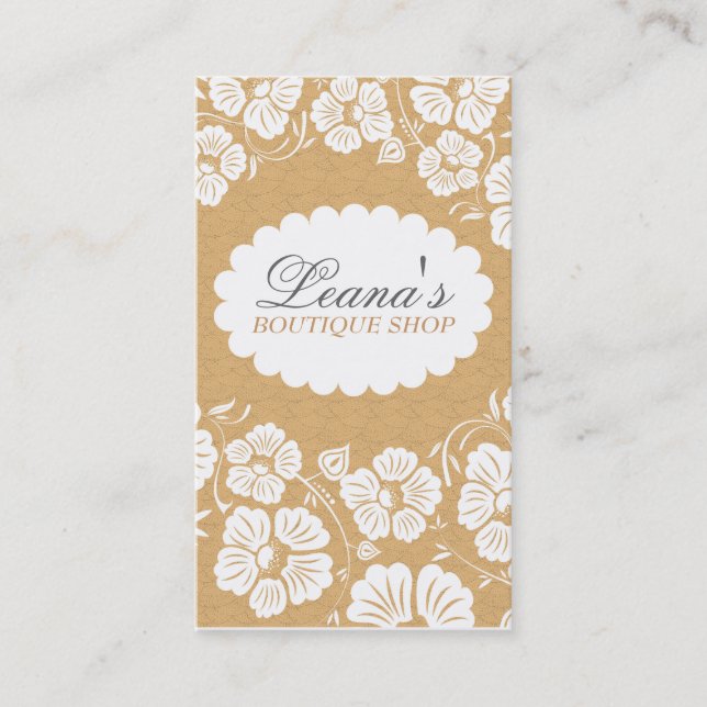 Carte De Visite Motif de fleurs (Devant)